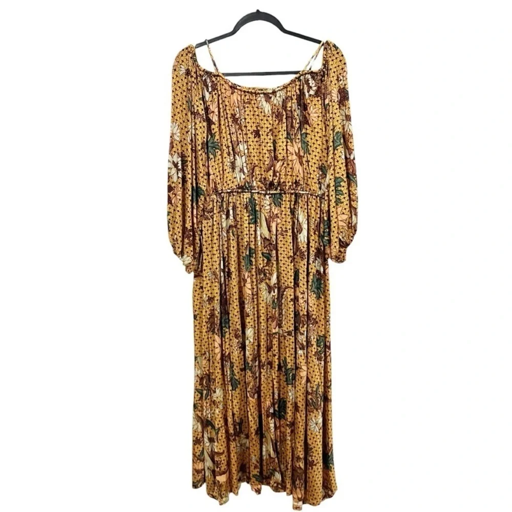 Ulla Johnson Noemi Maxi Dress sz: 0 XS Marigold Yellow Flowy Jersey Knit Floral - Picture 4 of 9